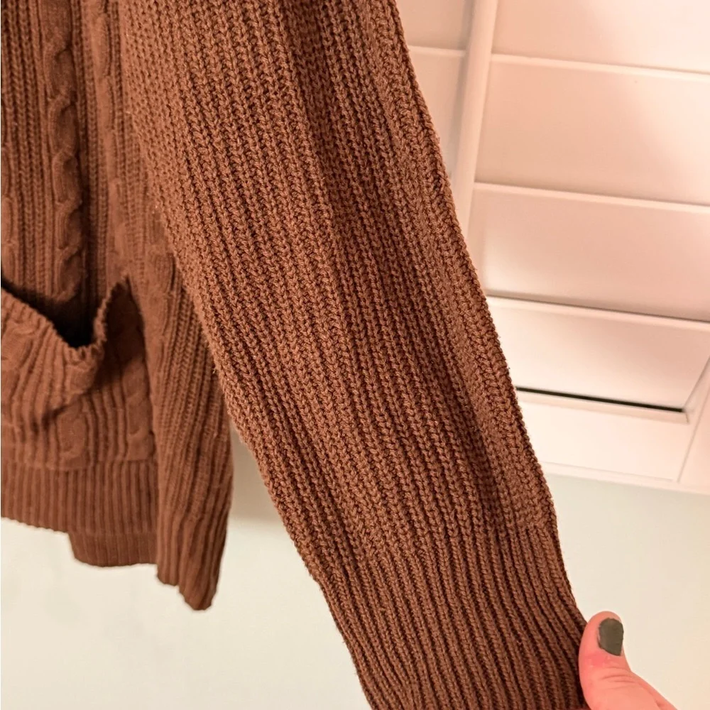 St. John's Bay Warm Brown Open Front Cardigan